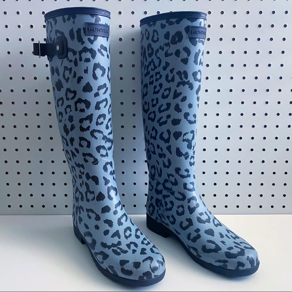 Hunter | Leopard Print Refined Slim Fit Tall Boots